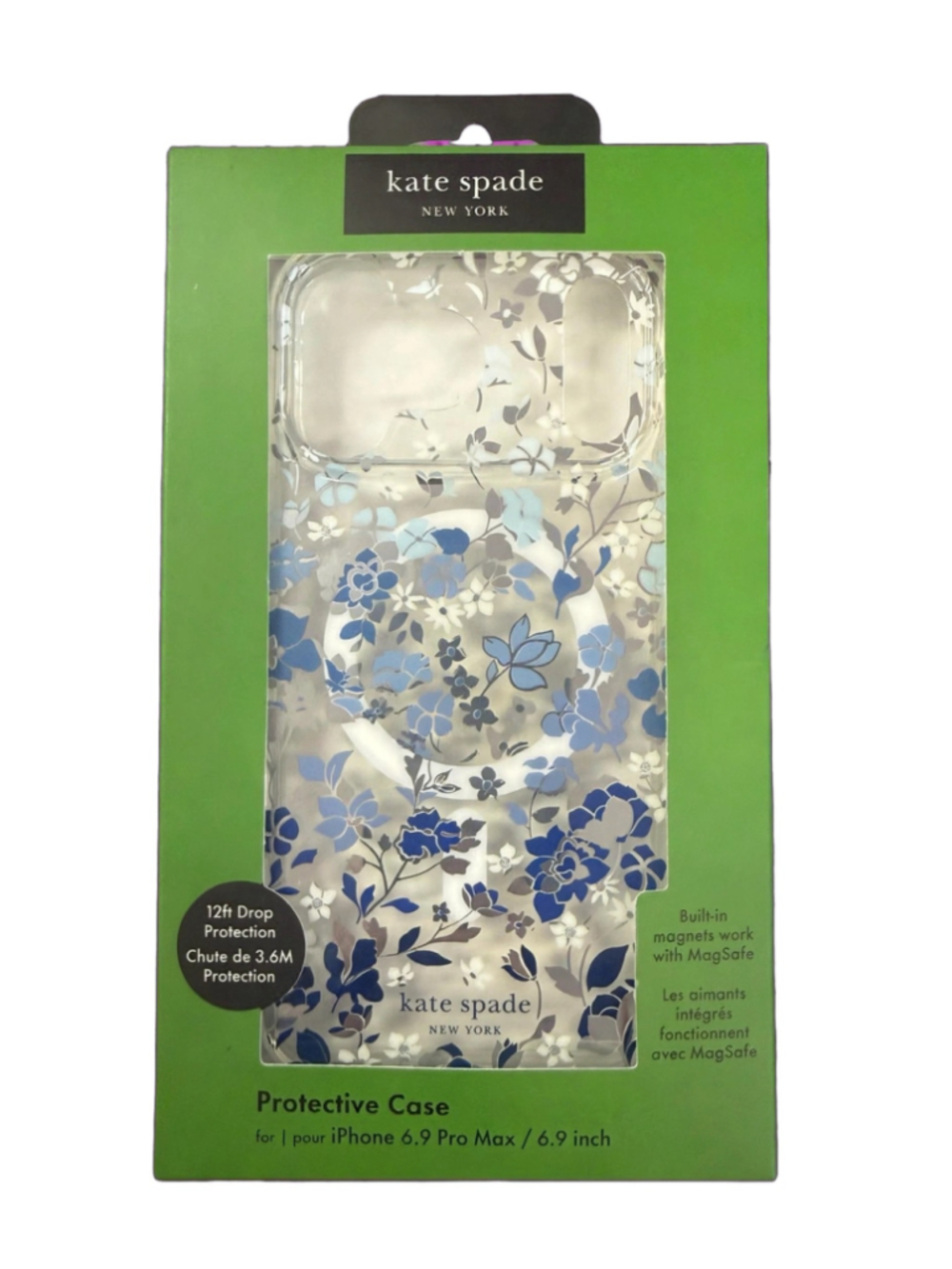 Kate Spade New York iPhone 6.9 Pro Max Case, Clear and Blue Floral